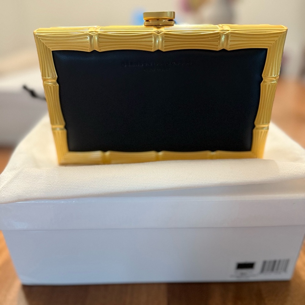 Brandon Blackwood Black and Gold Bamboo Clutch